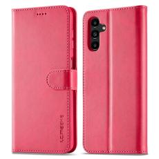 LC.IMEEKE LC.IMEEKE Samsung Galaxy A34 5G Fodral L&auml;der Rosa/R&ouml;d - Teknikhallen.se