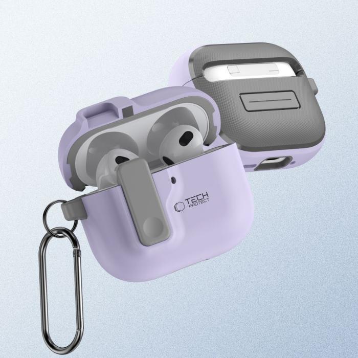 Bild 2, Tech-Protect Tech-Protect AirPods 4 Skal Slim Hook Lavender - Teknikhallen.se