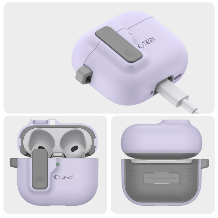 Bild 4, Tech-Protect Tech-Protect AirPods 4 Skal Slim Hook Lavender - Teknikhallen.se