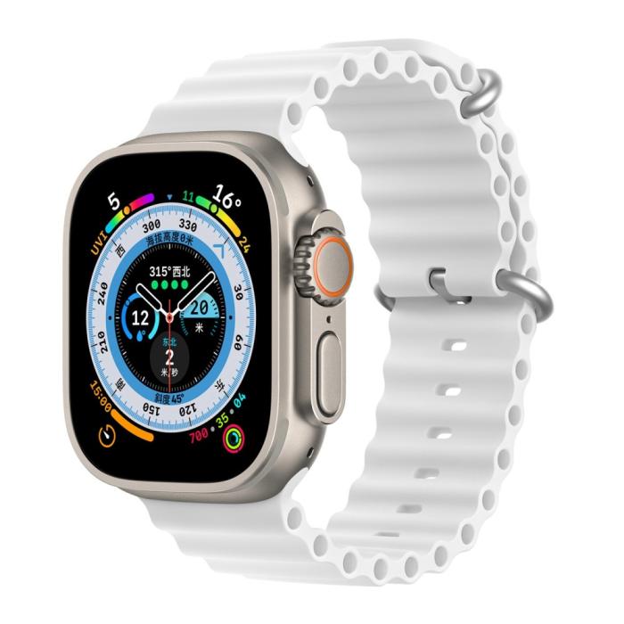 Bild 2, DUX DUCIS DUX DUCIS Apple Watch 38/40/41/42 mm mm Armband Wave Design Vit - Teknikhallen.se