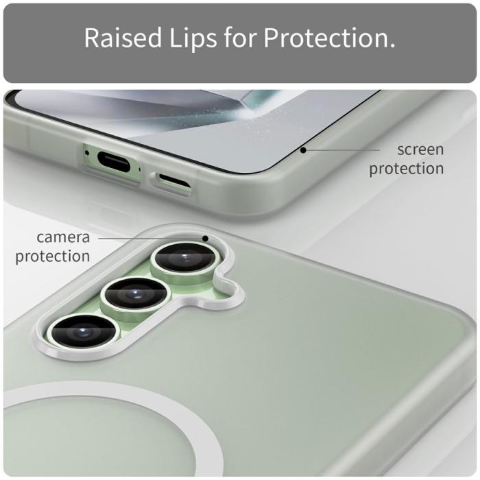 Bild 6,  Samsung Galaxy S24 FE Skal MagSafe Slim Matt Vit - Teknikhallen.se
