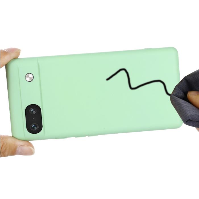 Bild 5,  Google Pixel 7A Skal Liquid Silikon Med Strap Grön - Teknikhallen.se