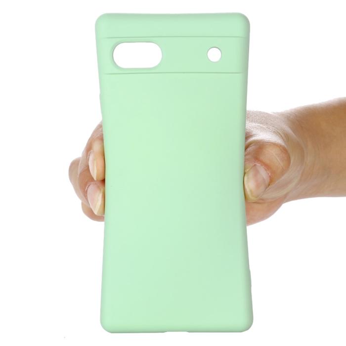 Bild 6,  Google Pixel 7A Skal Liquid Silikon Med Strap Grön - Teknikhallen.se