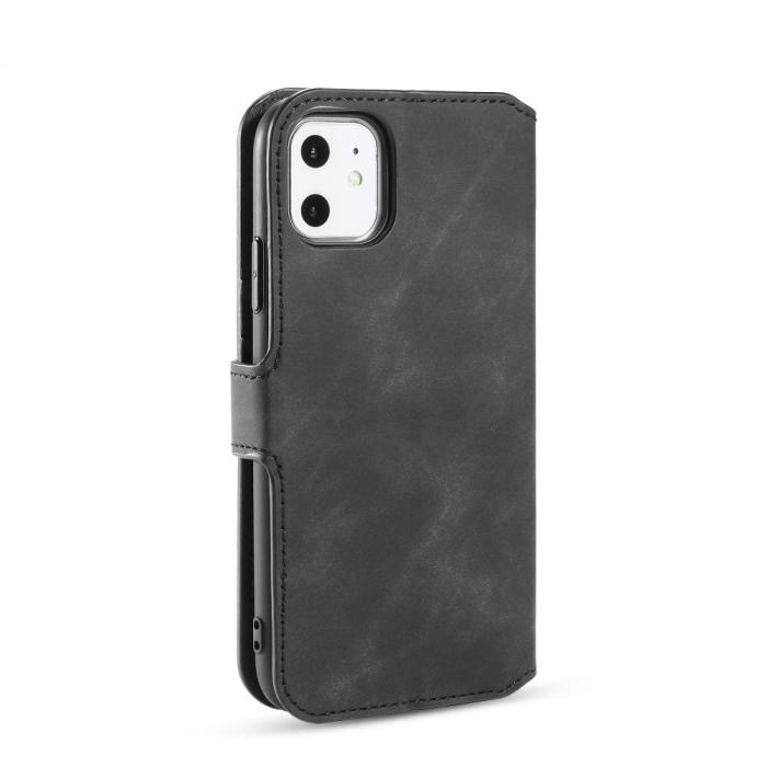 Bild 4, DG.MING DG.MING iPhone 11 Fodral Retro Läder Svart - Teknikhallen.se