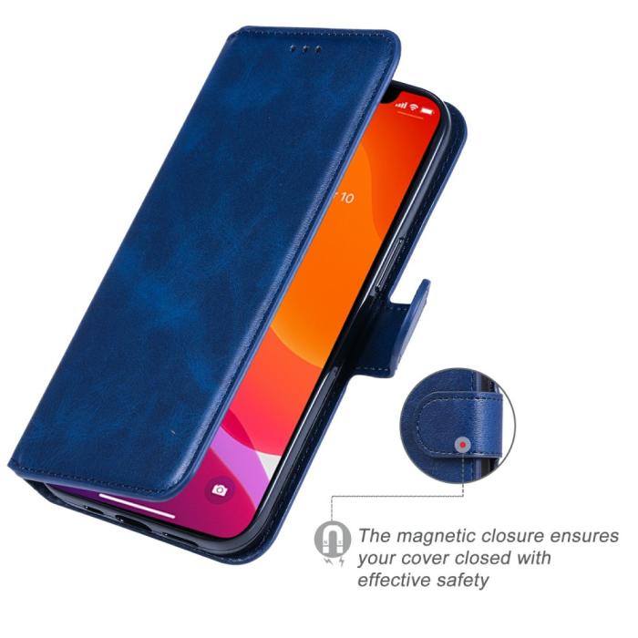 Bild 2,  iPhone 13 Pro Fodral Läder Blå - Teknikhallen.se