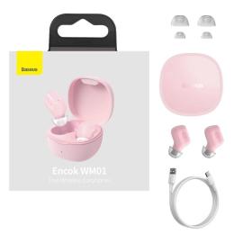 BASEUS Baseus Encok WM01 True Wireless Hörlurar - Rosa - Teknikhallen.se