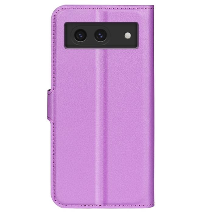 Bild 6,  Google Pixel 8A Litchi Läder Fodral Lila - Teknikhallen.se