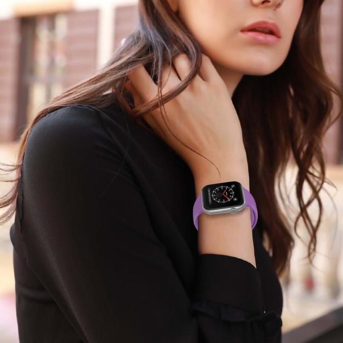 Bild 5, ColorPop Apple Watch 38/40/41/42 mm Silikon Armband (S/M) Lila - Teknikhallen.se