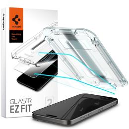 Spigen Spigen iPhone 15 Pro 2-PACK GLAS.tR "Ez Fit" Skärmskydd - Teknikhallen.se