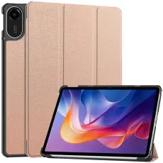  Xiaomi Redmi Pad 2 Fodral Tri-Fold Ros&eacute;guld - Teknikhallen.se