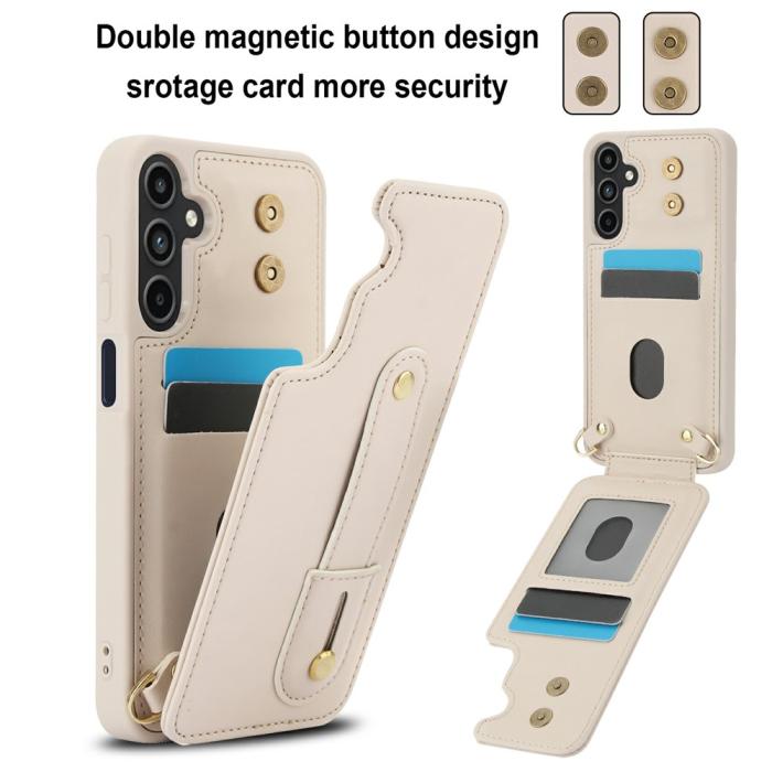 Bild 4,  Samsung Galaxy S26 Skal Multifunktionellt Läder Beige - Teknikhallen.se