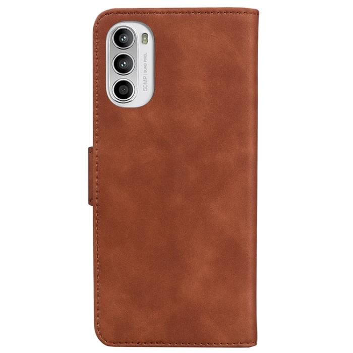 Bild 3,  Motorola Moto G52/G82 Fodral Skin Touch Brun - Teknikhallen.se