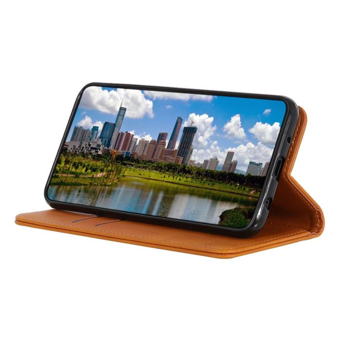 Bild 5,  Samsung Galaxy S22 Plus Fodral Flip Split Läder Brun - Teknikhallen.se