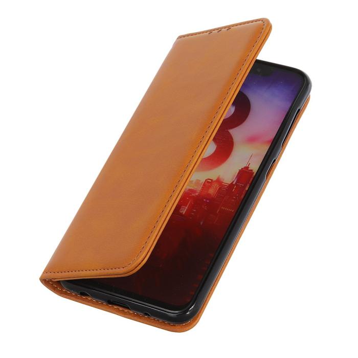 Bild 6,  Samsung Galaxy S22 Plus Fodral Flip Split Läder Brun - Teknikhallen.se