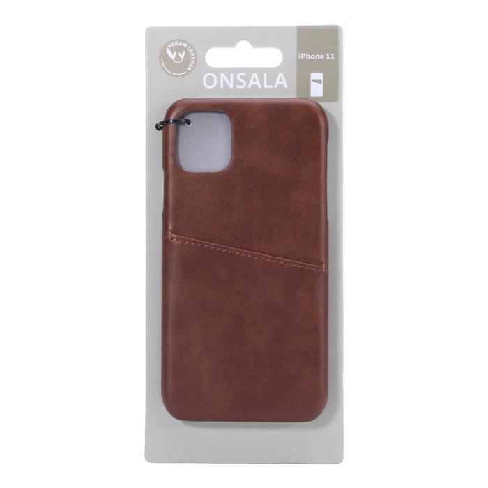 Bild 2, Onsala ONSALA iPhone 11 Skal Kortfack Brun - Teknikhallen.se