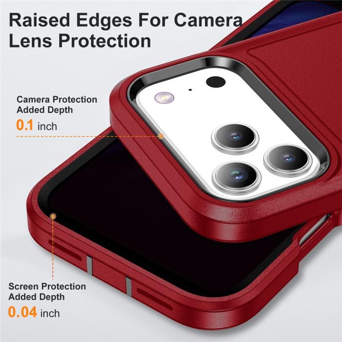 Bild 4,  iPhone 17 Pro Max Skal Extreme Shockproof Hybrid Röd - Teknikhallen.se