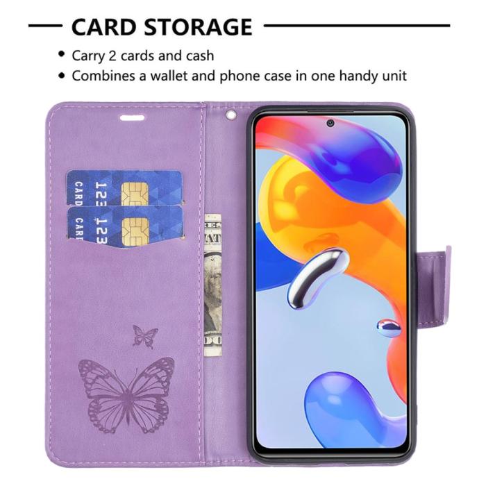 Bild 3,  Xiaomi Redmi 10 5G Fodral Butterfly Lila - Teknikhallen.se