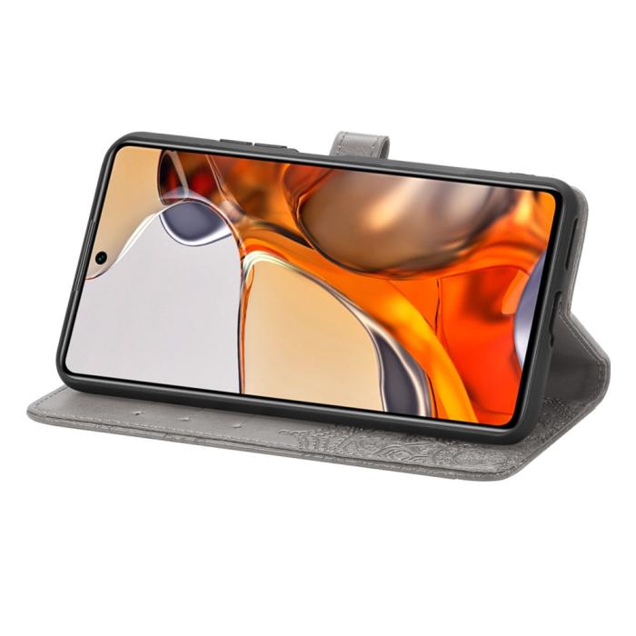 Bild 5,  Xiaomi 11T / 11T Pro Fodral Läder Mandala Grå - Teknikhallen.se