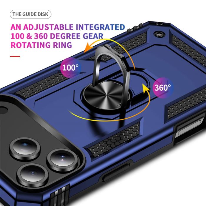 Bild 3,  iPhone 17 Pro Skal Shockproof Hybrid Ring Blå - Teknikhallen.se