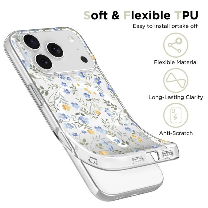 Bild 3, Tech-Protect Tech-Protect iPhone 17 Pro Max Skal MagSafe FlexAir Spring Flowers - Teknikhallen.se