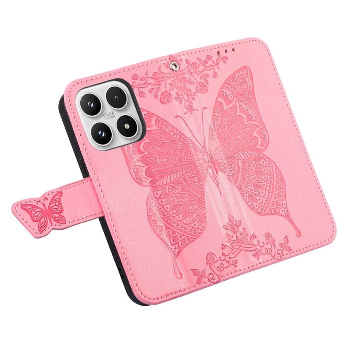 Bild 3,  Xiaomi 17 Fodral Läder Fjäril Rosa - Teknikhallen.se