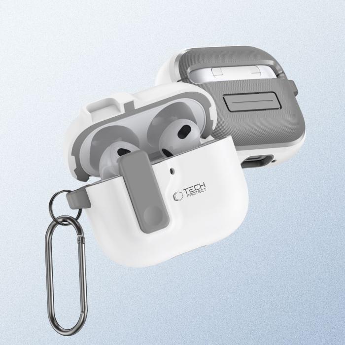 Bild 2, Tech-Protect Tech-Protect AirPods 4 Skal Slim Hook Vit - Teknikhallen.se