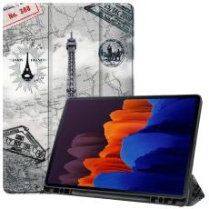  Samsung Galaxy Tab S7 Plus / Tab S8 Plus Fodral Tri-Fold Pennh&aring;llare - Teknikhallen.se