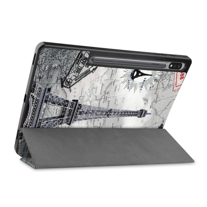 Bild 2,  Samsung Galaxy Tab S7 Plus / Tab S8 Plus Fodral Tri-Fold Pennhållare - Teknikhallen.se
