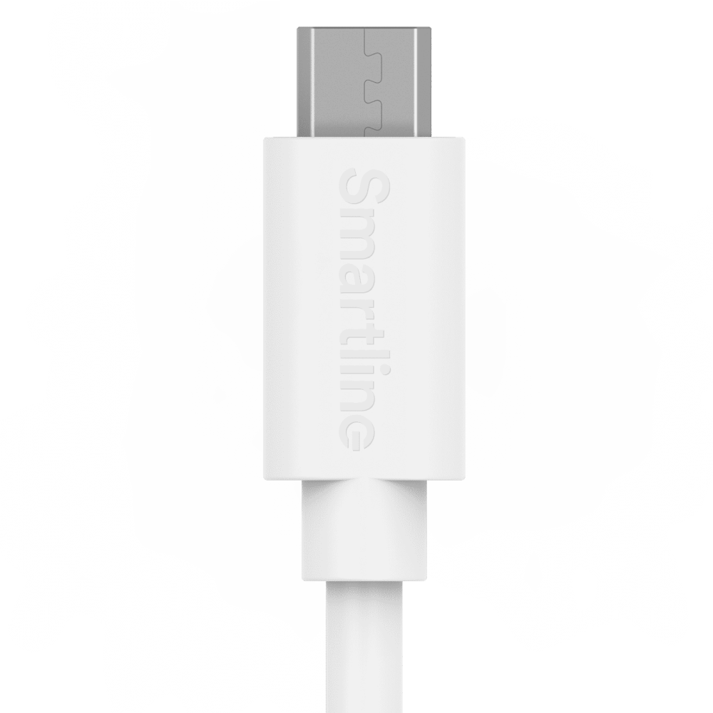 Smartline Smartline 3m Micro USB Laddningskabel Vit - Teknikhallen.se