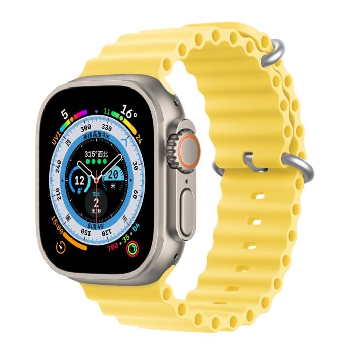 Bild 2, DUX DUCIS DUX DUCIS Apple Watch 38/40/41/42 mm mm Armband Wave Design Gul - Teknikhallen.se