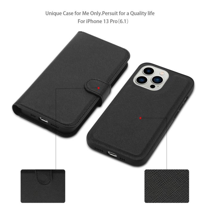 Bild 4,  iPhone 15 2in1 Magnet Fodral Kryss Struktur Svart - Teknikhallen.se