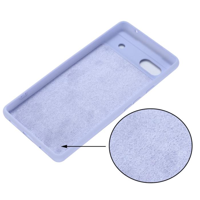 Bild 4,  Google Pixel 7A Skal Liquid Silikon Med Strap Lila - Teknikhallen.se