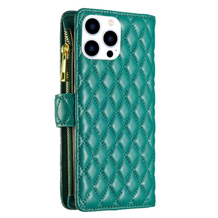 Bild 6, BINFEN BINFEN iPhone 16 Pro Fodral Diamond Multifunktionell Grön - Teknikhallen.se