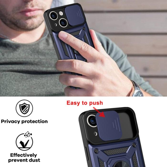 Bild 4,  iPhone 14 Pro Skal CamShield Hybrid Ring Blå - Teknikhallen.se