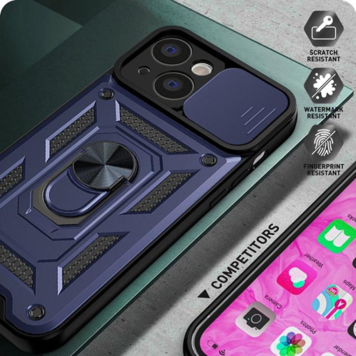 Bild 6,  iPhone 14 Pro Skal CamShield Hybrid Ring Blå - Teknikhallen.se
