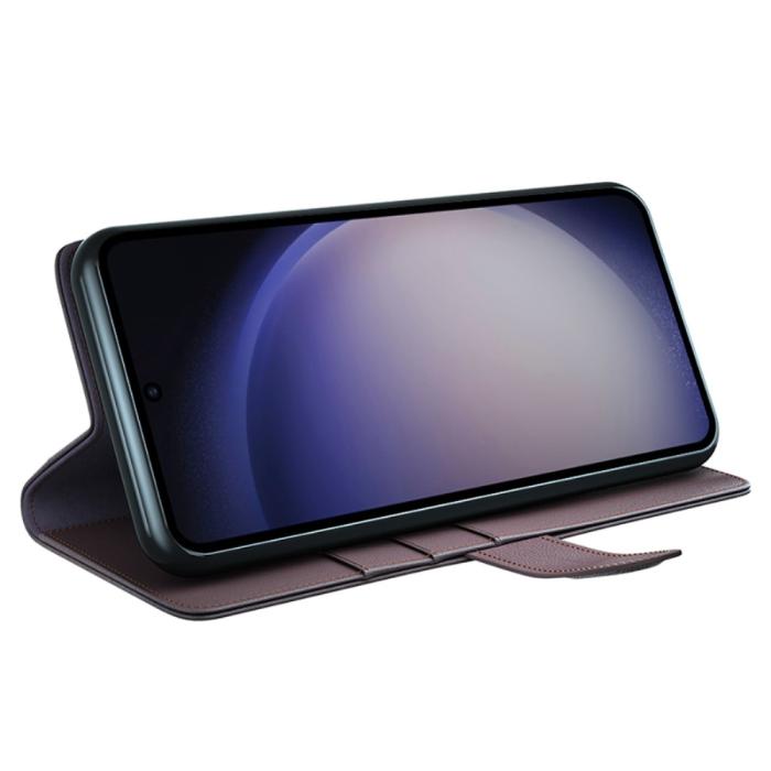 Bild 3,  Samsung Galaxy S24 Ultra Fodral Premium Äkta Läder Brun - Teknikhallen.se