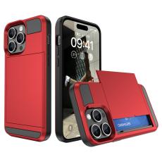  iPhone 15 Plus Skal Hybrid Armor Med Kortfack R&ouml;d - Teknikhallen.se