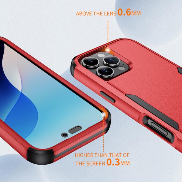 Bild 2,  iPhone 16 Pro Max Skal Extreme Shockproof Hybrid Röd - Teknikhallen.se