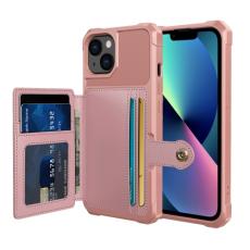  iPhone 14 Skal Med Magnetiskt Pl&aring;nbok Ros&eacute;guld - Teknikhallen.se