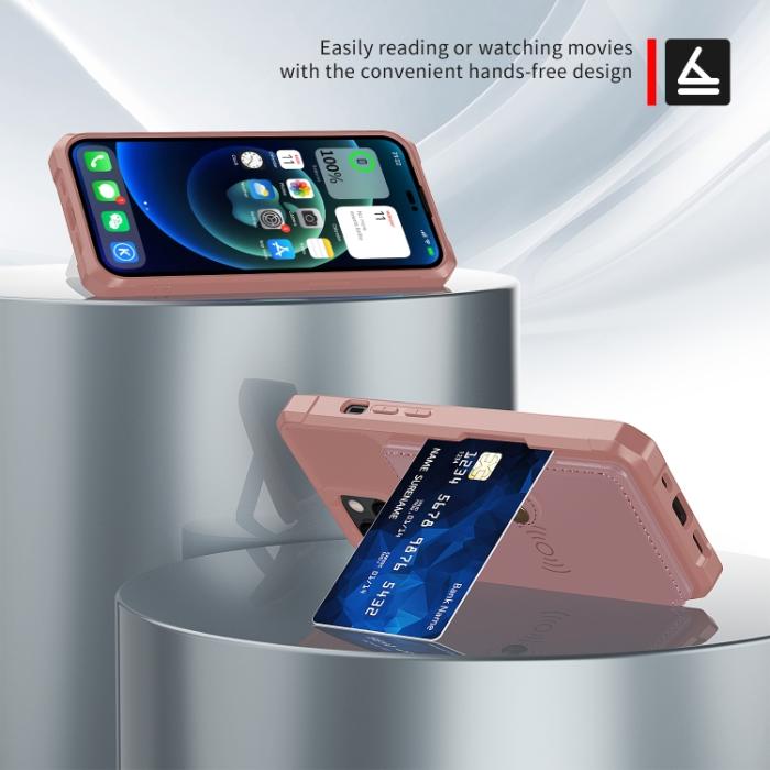 Bild 2,  iPhone 14 Skal Med Magnetiskt Plånbok Roséguld - Teknikhallen.se