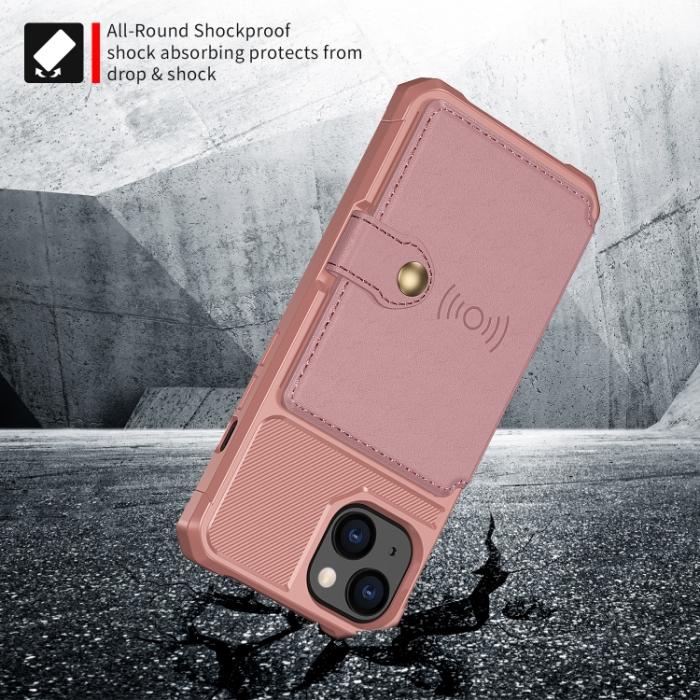 Bild 3,  iPhone 14 Skal Med Magnetiskt Plånbok Roséguld - Teknikhallen.se