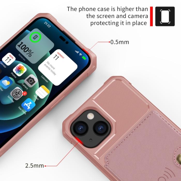 Bild 5,  iPhone 14 Skal Med Magnetiskt Plånbok Roséguld - Teknikhallen.se
