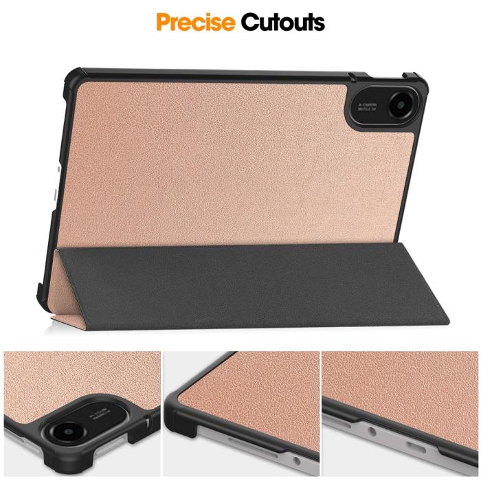 Bild 6,  Xiaomi Redmi Pad 2 Fodral Tri-Fold Roséguld - Teknikhallen.se