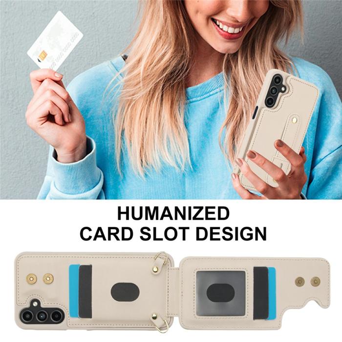 Bild 5,  Samsung Galaxy S26 Skal Multifunktionellt Läder Beige - Teknikhallen.se