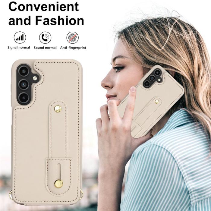 Bild 6,  Samsung Galaxy S26 Skal Multifunktionellt Läder Beige - Teknikhallen.se