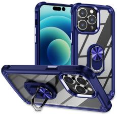  iPhone 15 Pro Max Skal Shockproof Ring Hybrid Bl&aring; - Teknikhallen.se