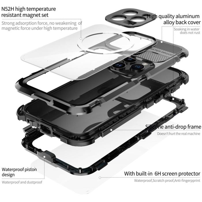 Bild 6, ShellBox ShellBox iPhone 15 Pro Max MagSafe IP68 Aluminium Vattentät Skal - Teknikhallen.se