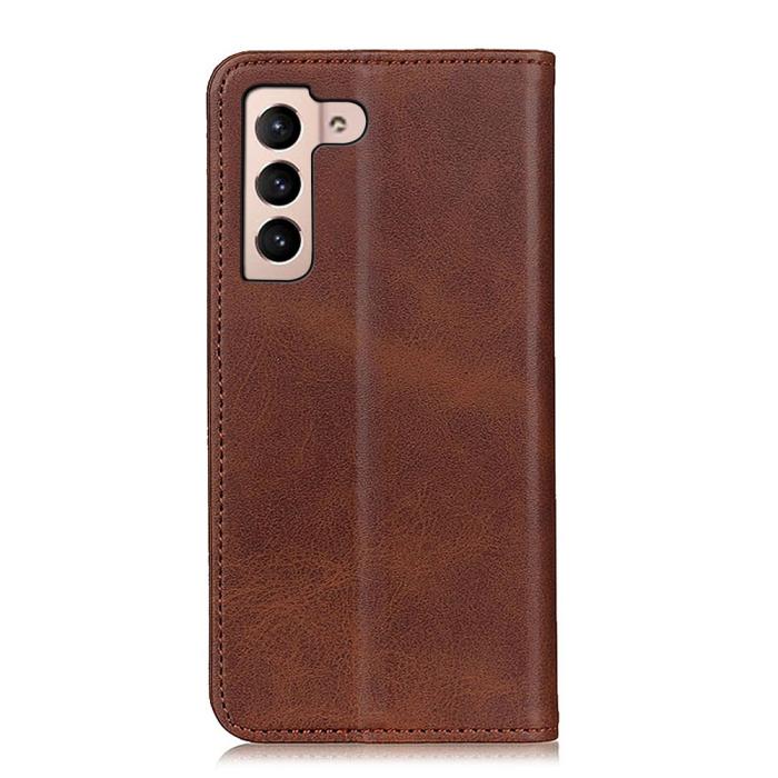 Bild 3,  Samsung Galaxy S22 Plus Fodral Flip Split Läder Brun - Teknikhallen.se