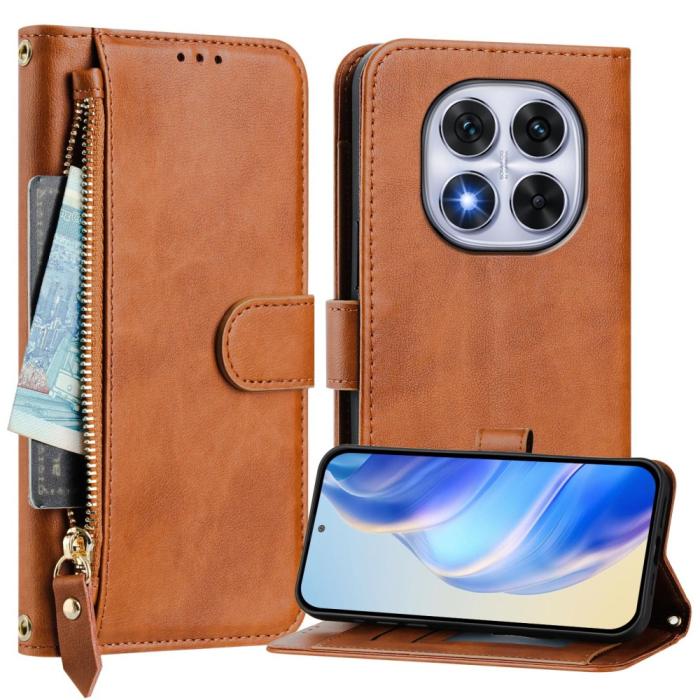 Bild 2,  Xiaomi Redmi Note 14 Pro/Pro Plus 5G Plånboksfodral Brun - Teknikhallen.se