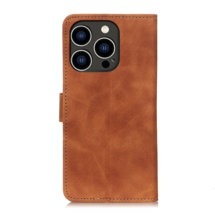 Bild 3, KHAZNEH KHAZNEH iPhone 15 Pro Fodral Retro Läder Brun - Teknikhallen.se